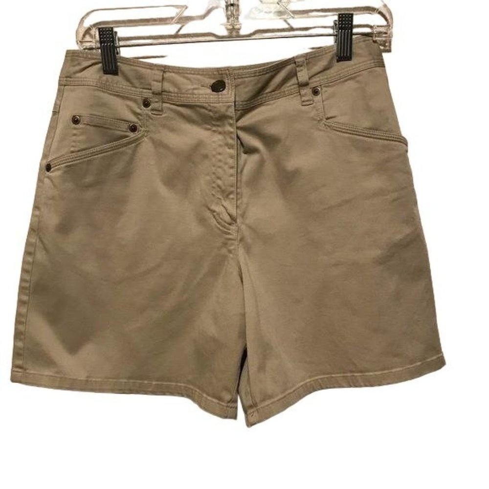 Talbots Petites Khaki Shorts Stretch Size 10